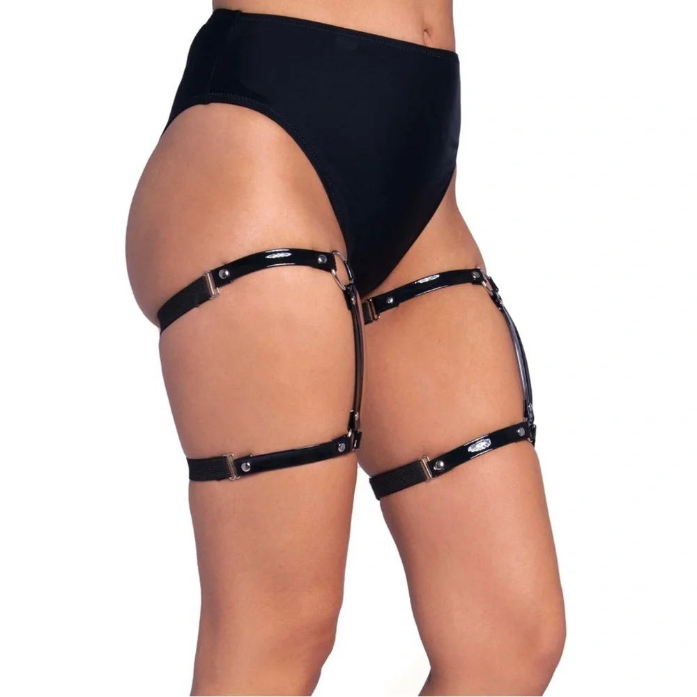 🎉$10 SALE!🎉 🖤NWT Fashion Nova Sexy Black Leg Harness🖤 - Picture 2 of 3
